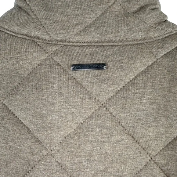 Carve Designs Women's Vest‎ Brown 100% Organic Cotton Quilted Pockets Size XL